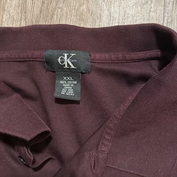 CALVIN KLEIN MAROON POLO (XXL) - Picture 4 of 5